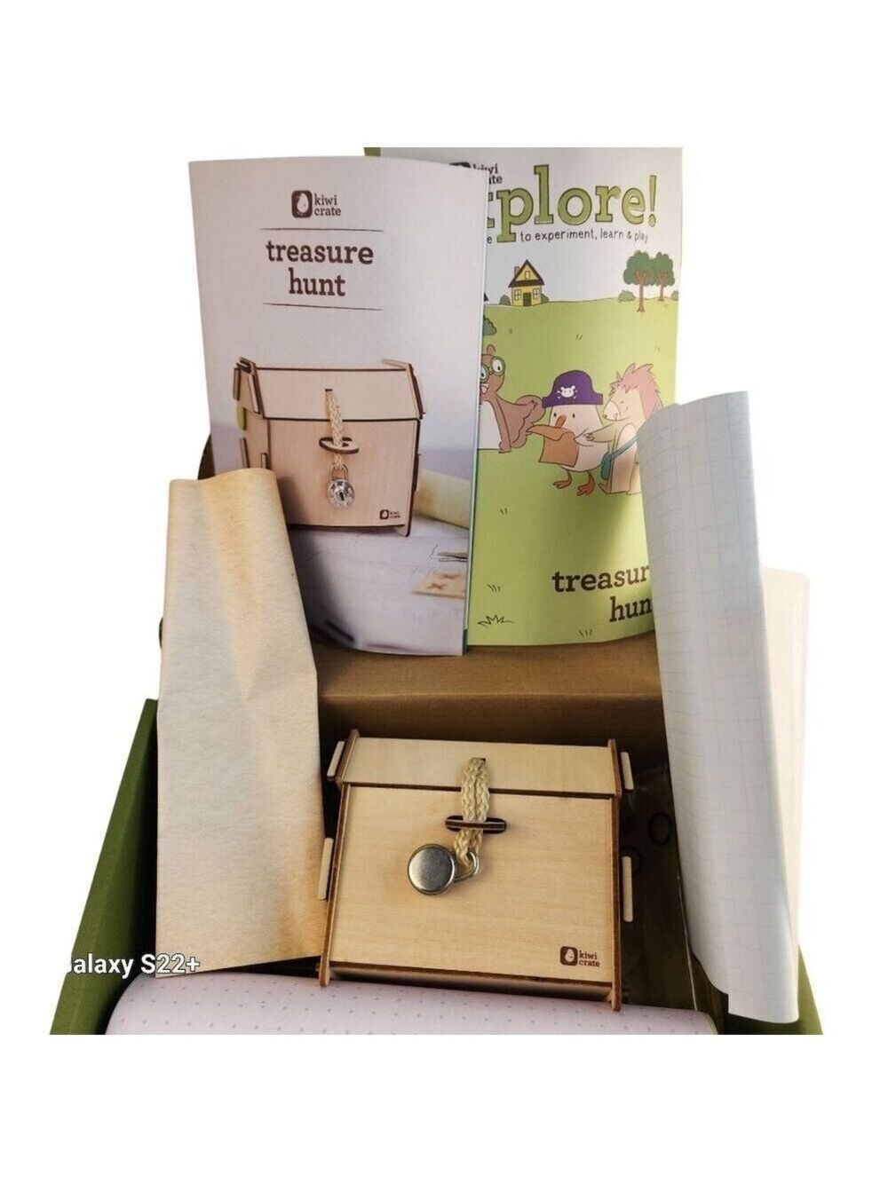 KiwiCo Kiwi Crate Treasure Hunt Kit (PARTS ONLY) For Ages 5+ Includes Chest Coin